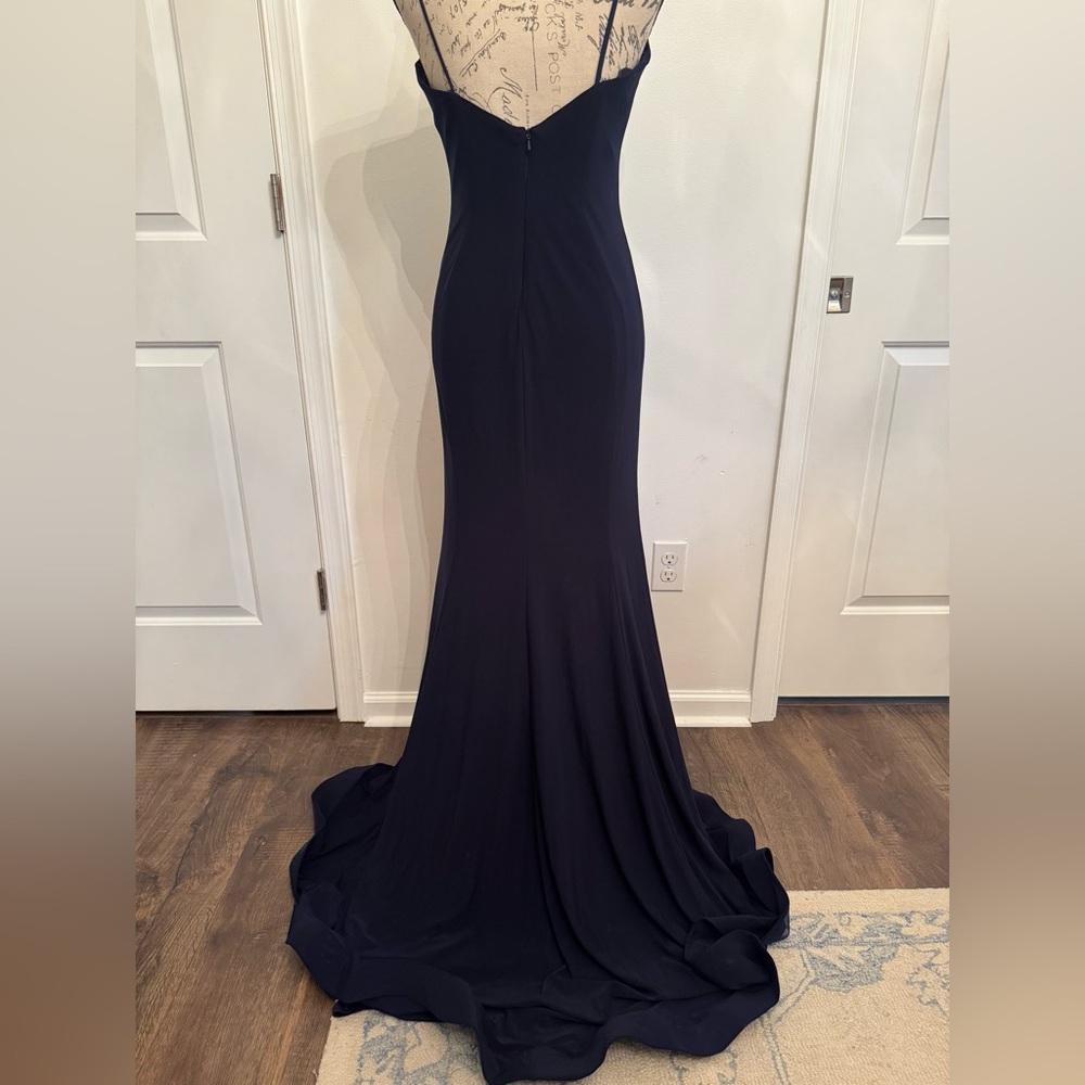 Ieena for Mac Duggal Navy Blue Evening Gown - Picture 6 of 13
